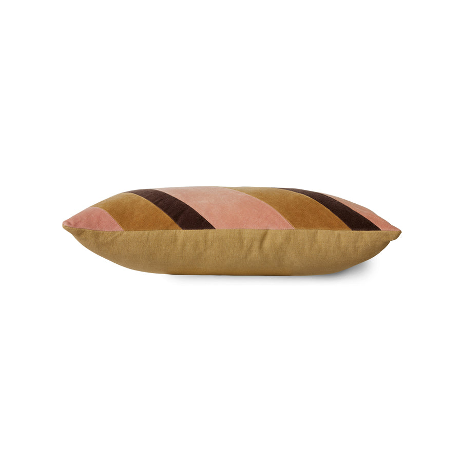 Aksamitna poduszka w paski HKliving Velvet Sunkissed – 50x30 cm