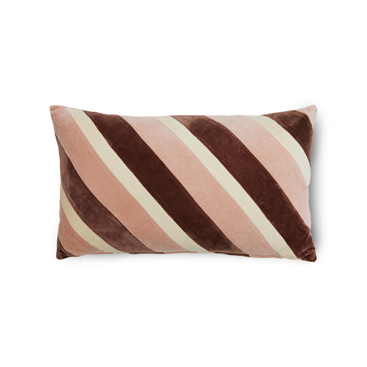 Aksamitna poduszka w paski HKliving Striped Velvet Rose – 60x35 cm