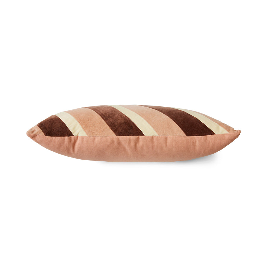 Aksamitna poduszka w paski HKliving Striped Velvet Rose – 60x35 cm