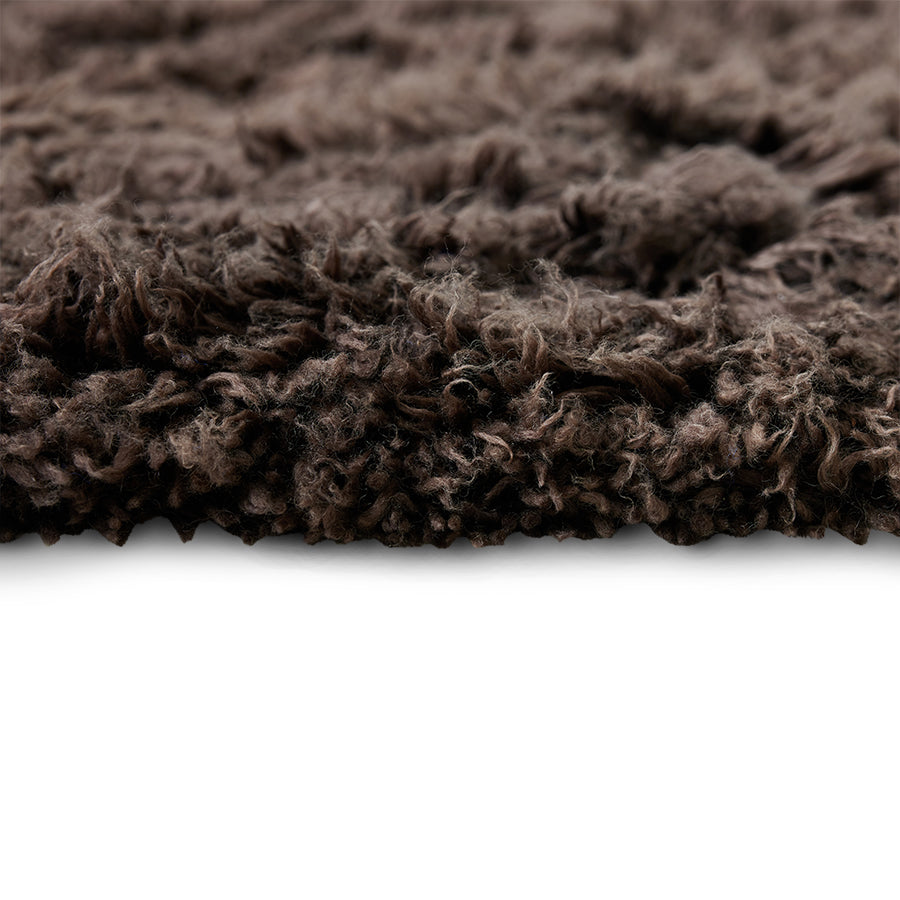 Ręcznie tkany dywan wełniany HKliving Fluffy Rug Espresso – 200x300 cm